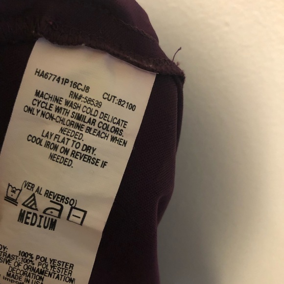 Accidentally in love Plum Purple Dress Woman’s Medium Ruffle Aline - Picture 6 of 7